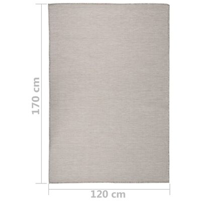 vidaXL Градински плоскотъкан килим, 120x170 см, таупе