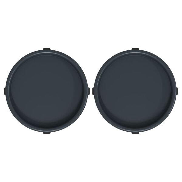 vidaXL Поставки за цветя с колелца, 2 бр, сиви, диаметър 34 см, 35 кг