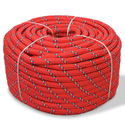 vidaXL Морско въже, полипропилен, 6 мм, 100 м, червено