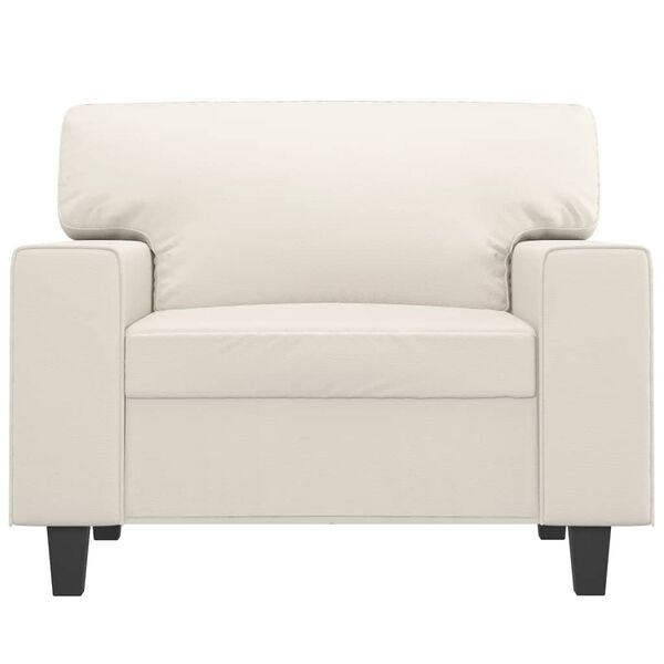 vidaXL Фотьойл, кремав, 60 см, изкуствена кожа