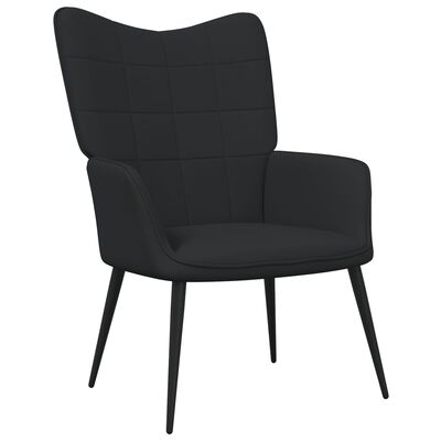 vidaXL Релаксиращ стол, черен, плат