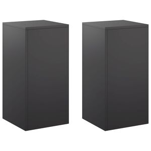vidaXL Стойка за растения 2 pcs Черно 30 x 30 x 60 cm Стомана