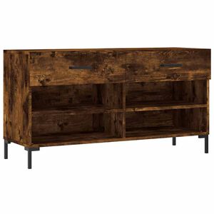 vidaXL Пейка за обувки, опушен дъб, 102x35x55 см, инженерно дърво