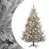 vidaXL Изкуствена коледна елха с топки 210 см 300 LED светодиода