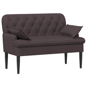 vidaXL Двуместен диван с копчета Тъмен кафяв 111 x 68 x 80 см Текстил