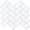 vidaXL Плочка рибена кост 10 pcs Бяло сиво 30 x 30 cm Полиуретан и PET