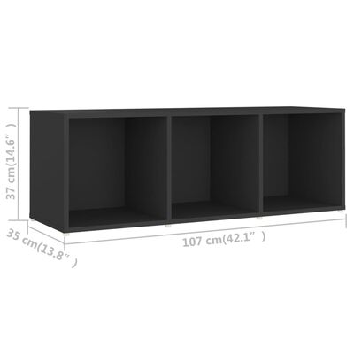vidaXL ТВ шкаф, сив, 107x35x37 см, ПДЧ