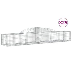 vidaXL Габионни кошници арка 25 бр 300x50x40/60 см поцинковано желязо