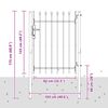 vidaXL Оградна порта Boxtel с единична врата с шипове отгоре, стомана, 1x1,2 м, черна