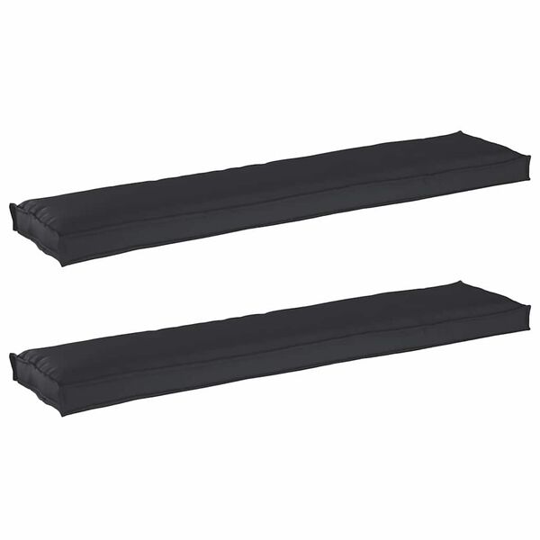 vidaXL Комплект възглавници за палет 2 pcs Черно 180 x 40 x 8 см