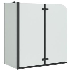 vidaXL Душова обшивка Черно 120 x 68 x 130 см ESG стъкло и алуминий