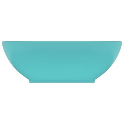 vidaXL Луксозна овална мивка, матово светлозелена, 40x33 см, керамика