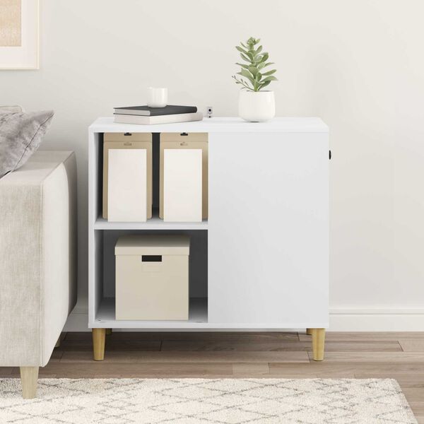 vidaXL Къща за котки Бяло 72 x 42.5 x 70 см Инженерно дърво