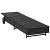 vidaXL Шезлонг с колелца и шалте черен полиратан