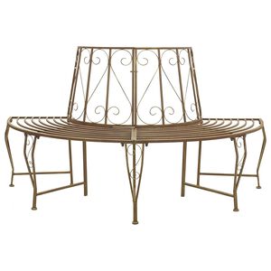 vidaXL Дървесен бенч 4 -местен 160 x 80 x 89 см steel Антик кафяво