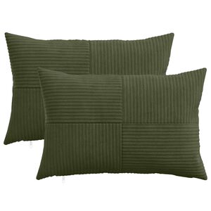 vidaXL Калъфка за възглавница 2 pcs ALMELO Зелено 30 x 50 cm кордурой
