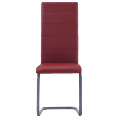 vidaXL Конзолни трапезни столове, 4 бр, червени, изкуствена кожа