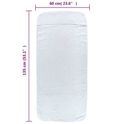 vidaXL Плажни кърпи 4 бр бели 60x135 см текстил 400 GSM
