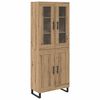 vidaXL Висок шкаф 2 pcs Дъб 69,5 x 34 x 180 см Инженерно дърво