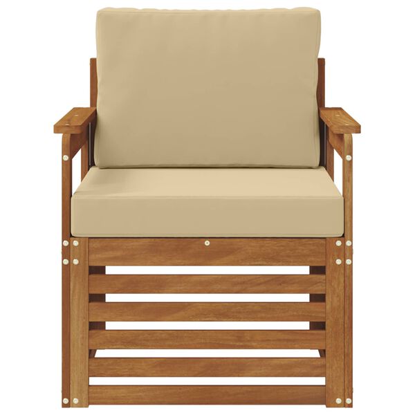 vidaXL Комплект дивани за открито Солидно акациево дърво и полиестер