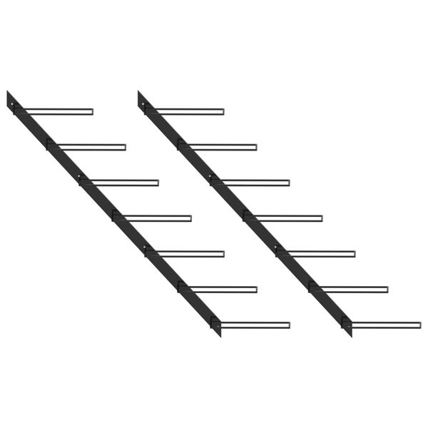 vidaXL Стойки за вино за 14 бутилки стенен монтаж 2 бр черни метал