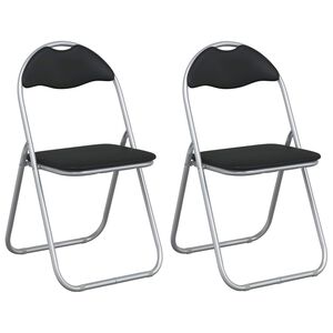 vidaXL Сгъваем стол 2 pcs Черен и Сив 48 x 43,5 x 81 см Изкуствена
