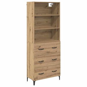 vidaXL Висок шкаф с чекмедже Дъб 69,5 x 34 x 180 см Инженерно дърво