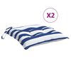 vidaXL Възглавници за столове 2 бр синьо и бяло райе 40x40x7 см плат