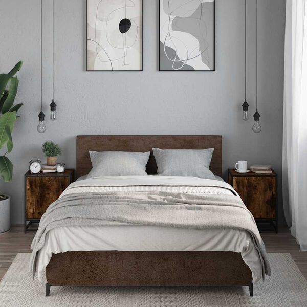 vidaXL Нощни шкафчета 2 бр. опушен дъб 40x31x50 cm