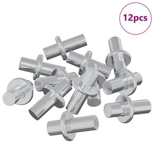 vidaXL Долно закачалка за рафт 12 pcs Сребрист 8,6 x 8,6 x 14,6 мм