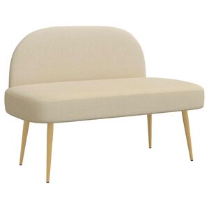 vidaXL Мек бенч с облегалка Кремаво 110 x 60 x 76 cm Полиестер
