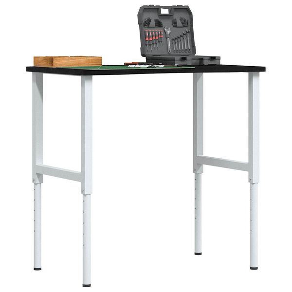 vidaXL Работна маса тъмнокафява Дъб от масивна дървесина