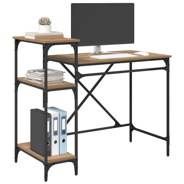 vidaXL Бюро Дъб 105 x 50 x 90 cm Инженерно дърво