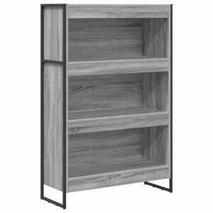 vidaXL Шкаф за книги 80 x 30 x 121 см Инженерна дървесина Сив Сонома