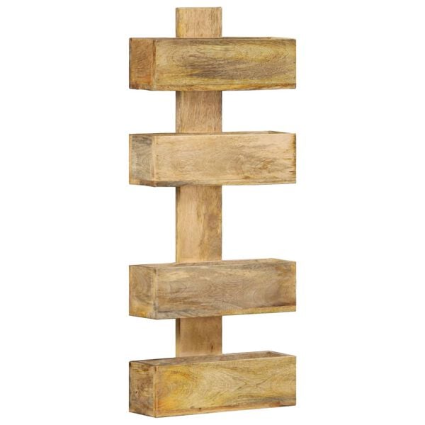 vidaXL Стенна поставка за списания, 30x11x72 см, масивно мангово дърво