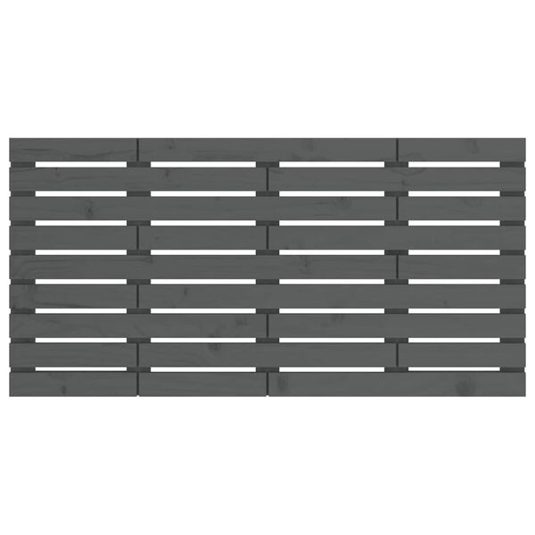 vidaXL Стенна табла за спалня, сива, 141x3x63 см, борово дърво масив