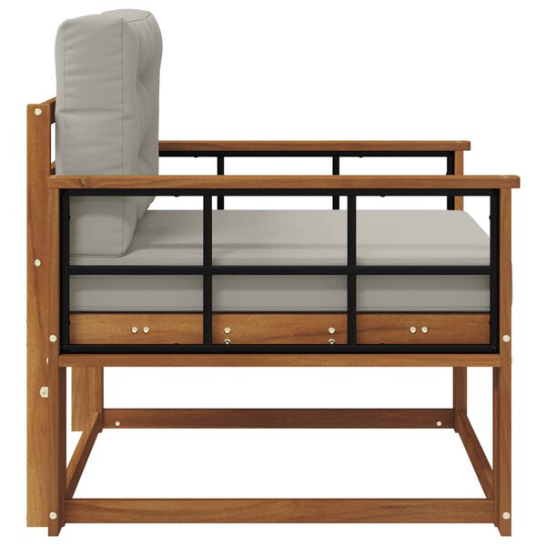 vidaXL Среден диван за открито Солидно акациево дърво Естествен