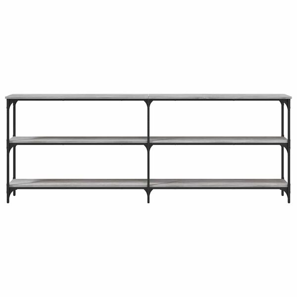 vidaXL Конзолна маса, сив сонома, 200x29x75 см, инженерно дърво