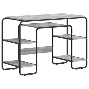 vidaXL Бюро с място за съхранение Сив Сонома 113,5 x 52 x 75,5 см