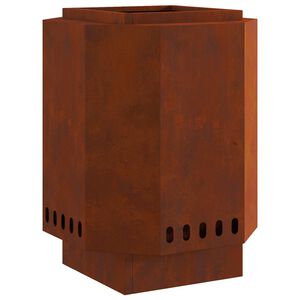 vidaXL Бездимна огнище Ръждясало 38 x 38 x 51 см Кортенова стомана