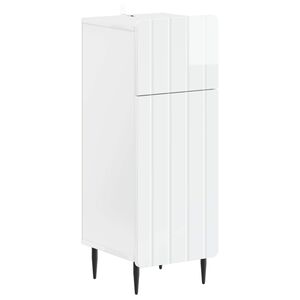 vidaXL Шкаф за баня ZWOLLE Бял гланц 30 x 31 x 79,5 см