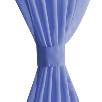 vidaXL Пердета от воал, 2 бр, 140x245 см, кралско синьо