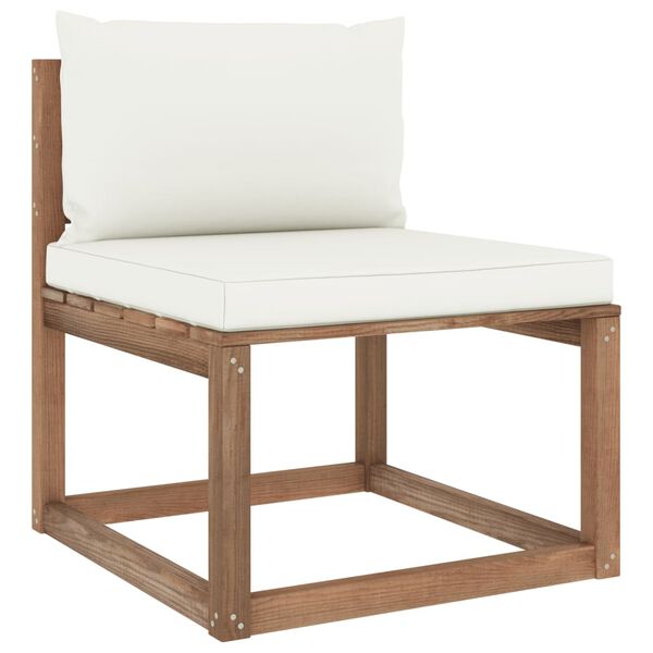 vidaXL Палетен комплект с възглавници, 3 части, импрегниран бор