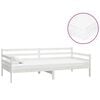 vidaXL Дневно легло с матрак, 90x200 см, бяло, борово дърво масив