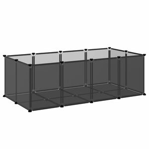 vidaXL Клетка за малки животни, черна, 144x74x46,5 см, PP и стомана