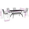 vidaXL Градински трапезен комплект, 5 части, бял, лят алуминий