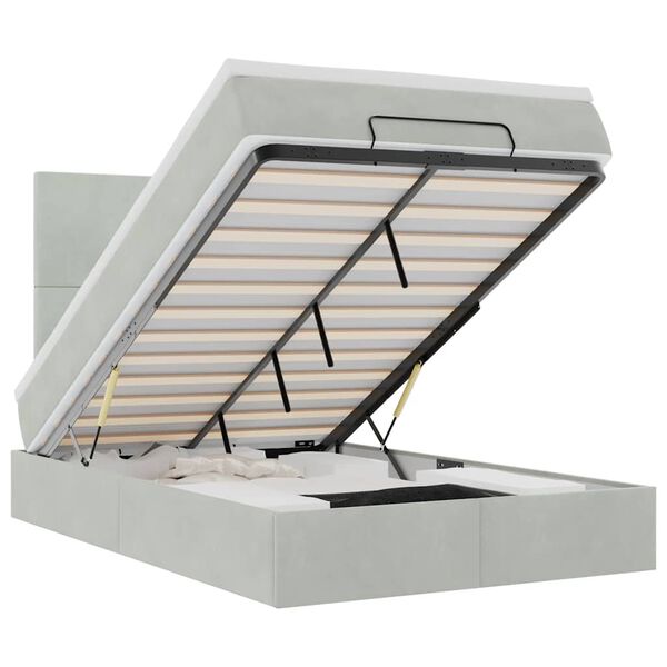 vidaXL Османска легло с матраци, светлосиво, 120x200 см, кадифе