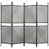 vidaXL Панел за огради, полиратан, 2,4x2 м, антрацит