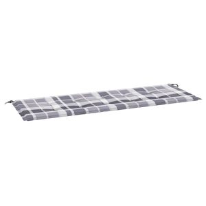 vidaXL Възглавница за пейка сиво каре 150x50x3 см оксфорд плат