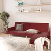 vidaXL 2-местен диван с поставка за крака, виненочервен, текстил